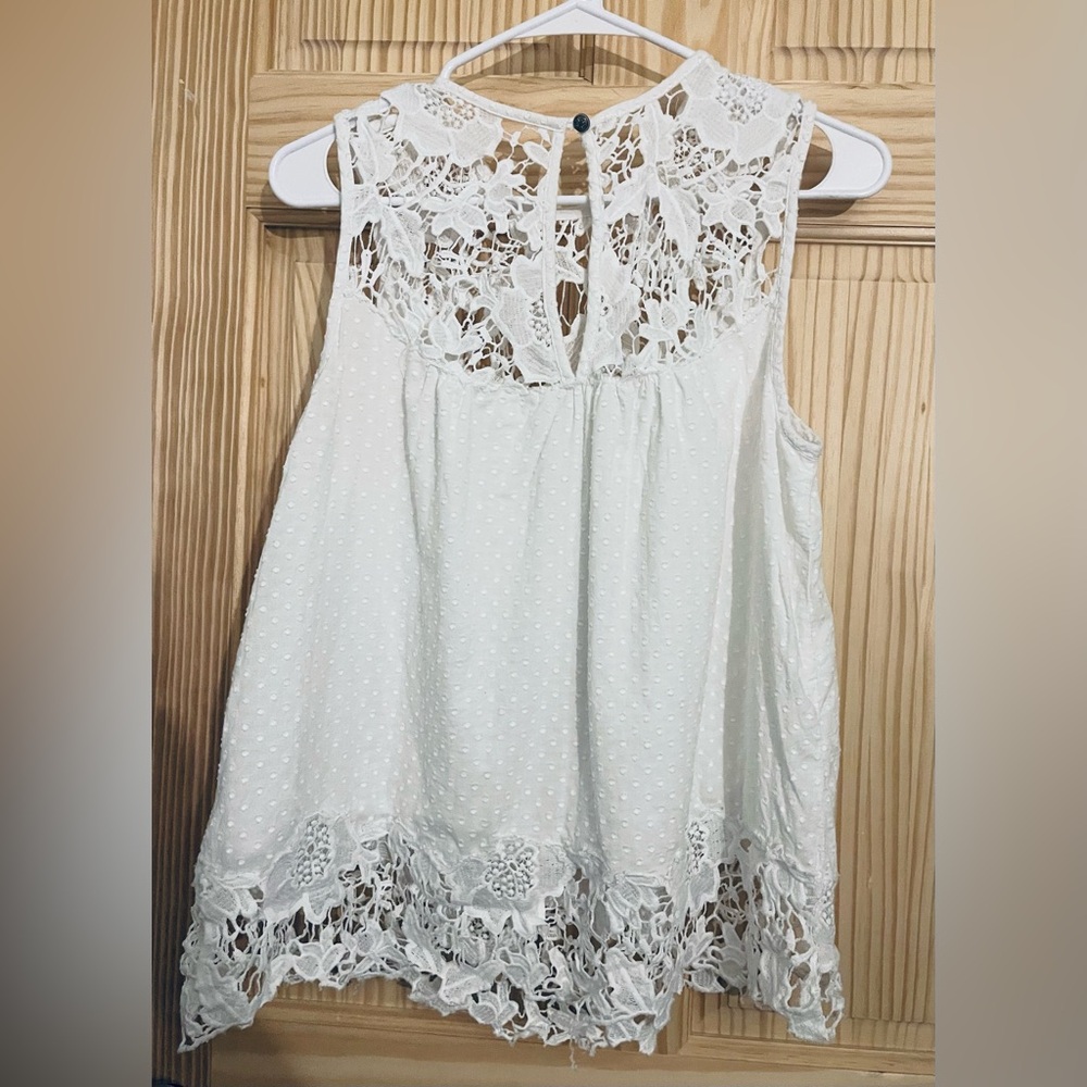 Anthropologie💙💎💎Elegant White Lace Women's Top, - Picture 8 of 14